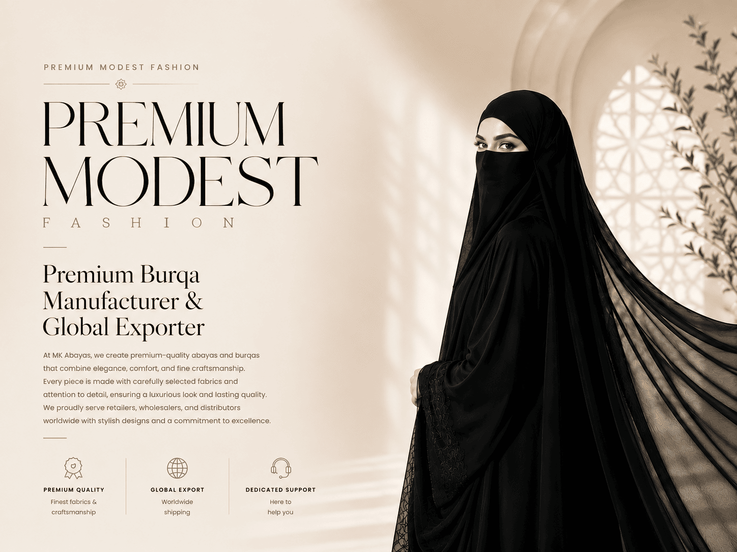 Premium Modest Burqa Manufacturer and exporter